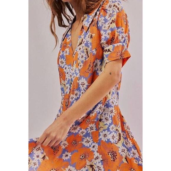 FP Sugar Crush Floral Mini Dress in Lavender & White & Orange Floral Print Small - Picture 4 of 16